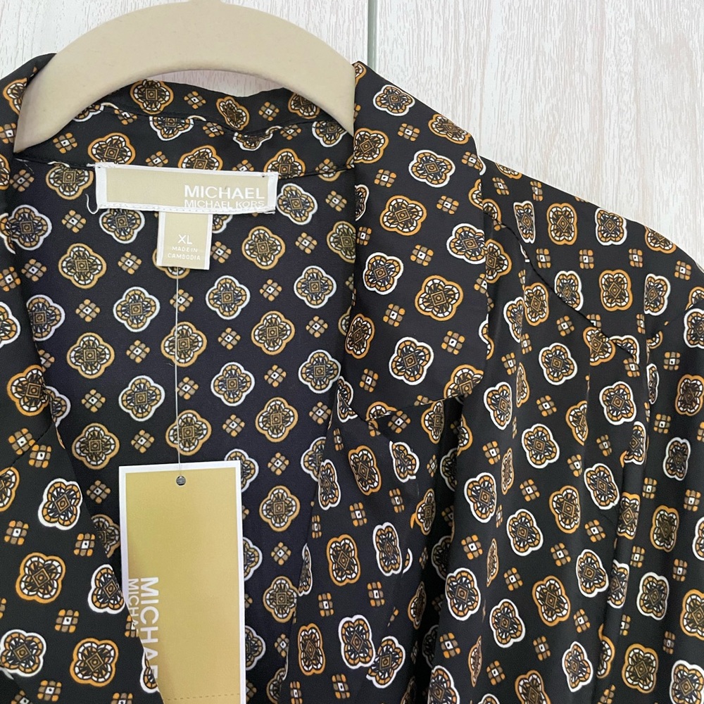 MK Faux Silk Shirt Dress